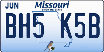 MO license plate BH5K5B