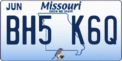 MO license plate BH5K6Q
