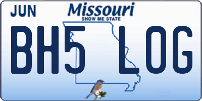 MO license plate BH5L0G