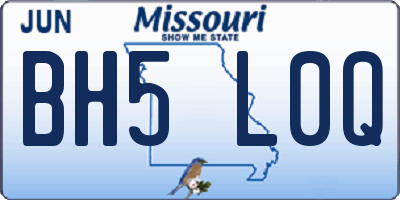 MO license plate BH5L0Q