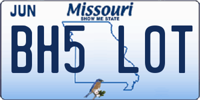 MO license plate BH5L0T