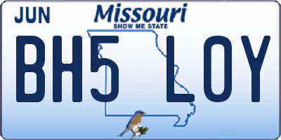 MO license plate BH5L0Y