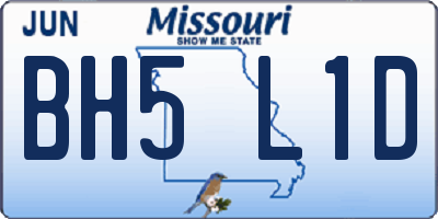MO license plate BH5L1D