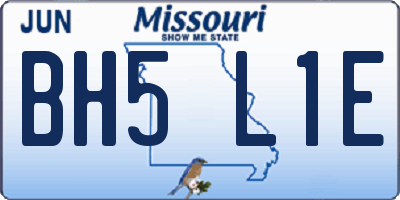 MO license plate BH5L1E