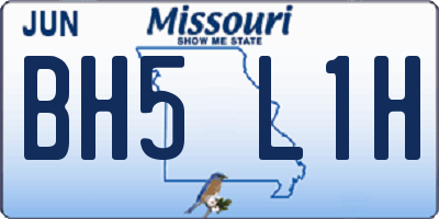 MO license plate BH5L1H