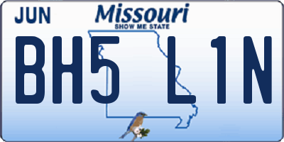 MO license plate BH5L1N