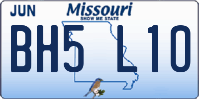 MO license plate BH5L1O