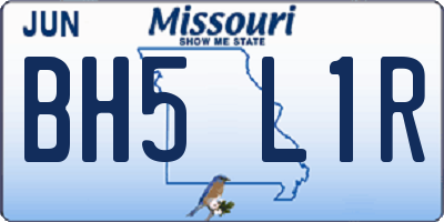 MO license plate BH5L1R