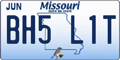 MO license plate BH5L1T
