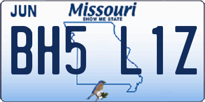 MO license plate BH5L1Z