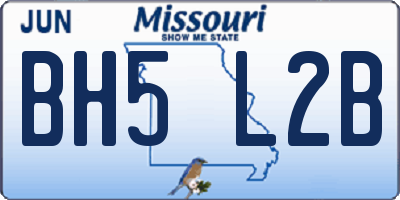 MO license plate BH5L2B