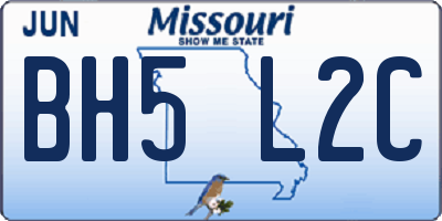 MO license plate BH5L2C