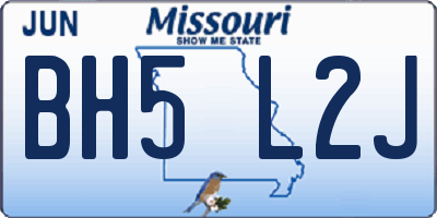 MO license plate BH5L2J