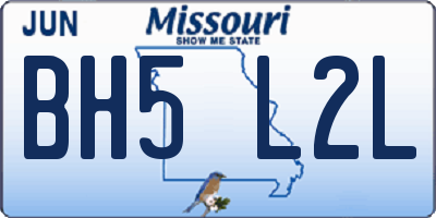 MO license plate BH5L2L