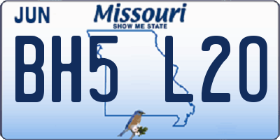 MO license plate BH5L2O