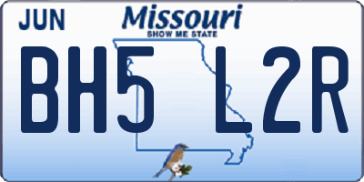 MO license plate BH5L2R