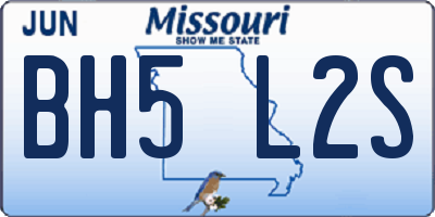 MO license plate BH5L2S