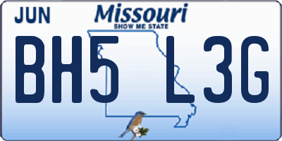 MO license plate BH5L3G