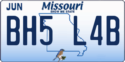 MO license plate BH5L4B