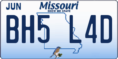 MO license plate BH5L4D