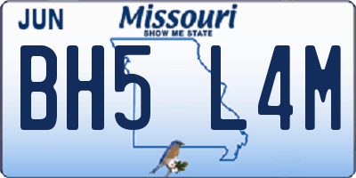 MO license plate BH5L4M