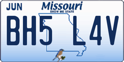 MO license plate BH5L4V