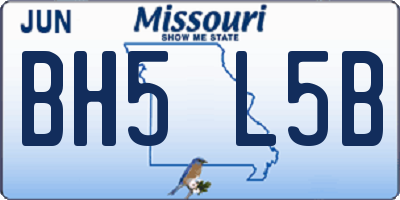 MO license plate BH5L5B