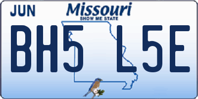 MO license plate BH5L5E