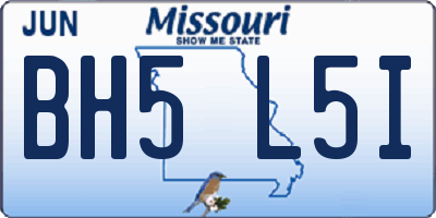 MO license plate BH5L5I