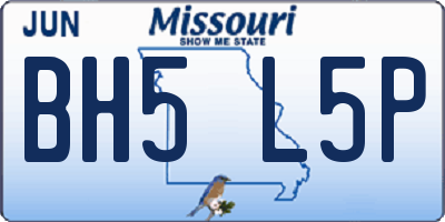 MO license plate BH5L5P