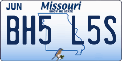 MO license plate BH5L5S