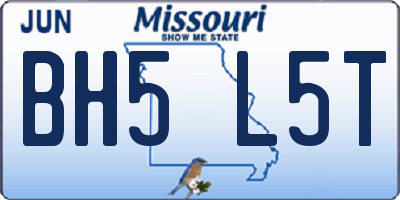 MO license plate BH5L5T