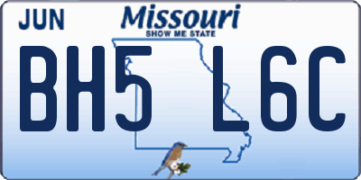 MO license plate BH5L6C