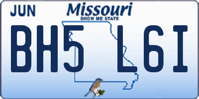 MO license plate BH5L6I