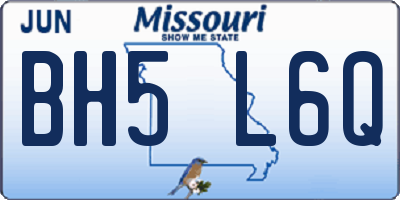 MO license plate BH5L6Q