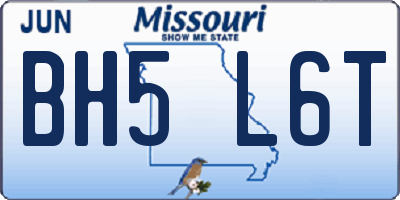 MO license plate BH5L6T