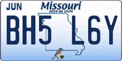 MO license plate BH5L6Y