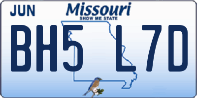 MO license plate BH5L7D