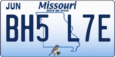 MO license plate BH5L7E