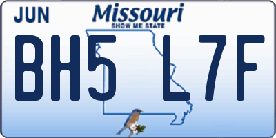 MO license plate BH5L7F