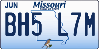MO license plate BH5L7M