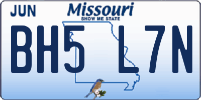MO license plate BH5L7N