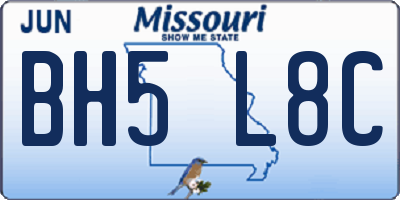 MO license plate BH5L8C