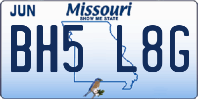 MO license plate BH5L8G