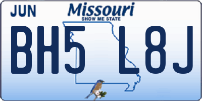MO license plate BH5L8J