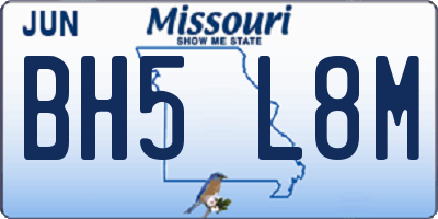 MO license plate BH5L8M