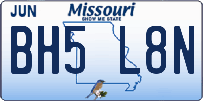 MO license plate BH5L8N