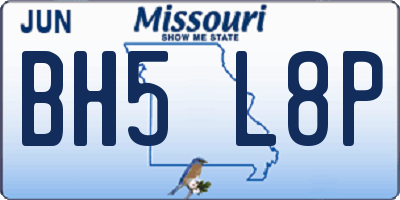 MO license plate BH5L8P