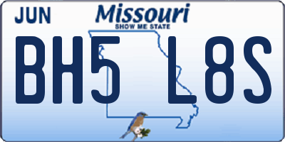 MO license plate BH5L8S