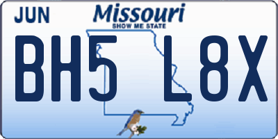 MO license plate BH5L8X